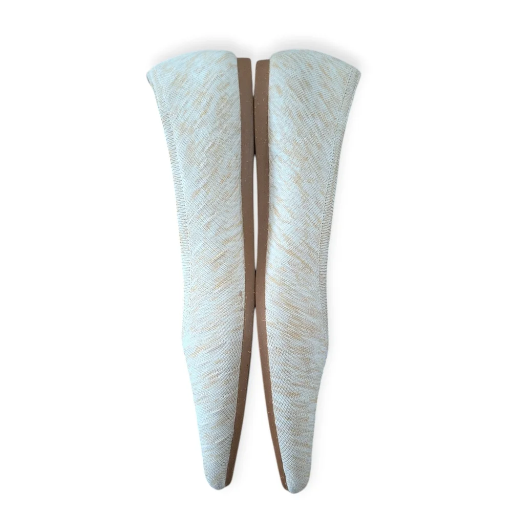 Vivaia Hemp Aria Flats Pointed Toe Dapple Cream Comfort Shoes 40.5